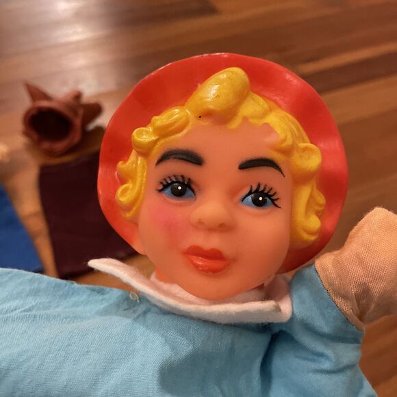 Puppets Vintage Rubber Head Fairy Tale Lot of 5 Little Red Riding Hood - Picture 10 of 13